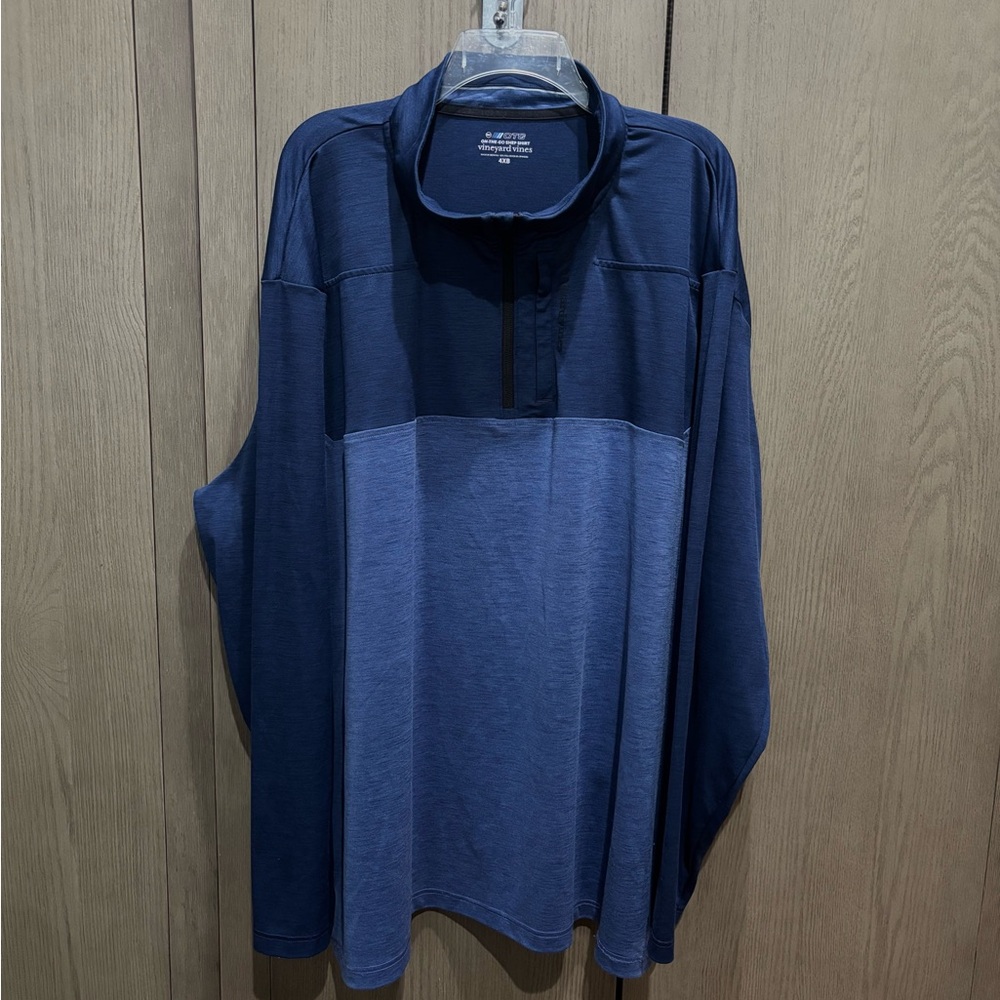Vineyard Vines OTG Quarter Zip Pullover 4XB Blue Big & Tall Golf Athleisure